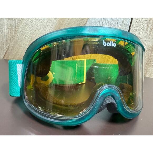 Bolle Ski Goggles Green Adjustable Elastic Strap With Yellow Shield - Picture 7 of 9